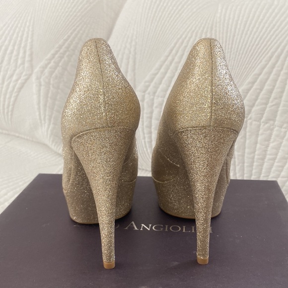 Enzo Angiolini Champagne Gold Sparkle High Heels Size 7.5 - Picture 4 of 5